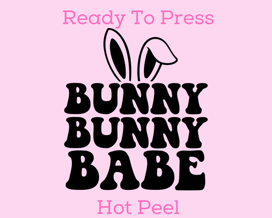 Bunny Babe (Black) Easter DTF TRANSFER or UV DTF STICKER or UV DTF STICKER