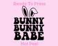 Bunny Babe (Black) Easter DTF TRANSFER or UV DTF STICKER or UV DTF STICKER