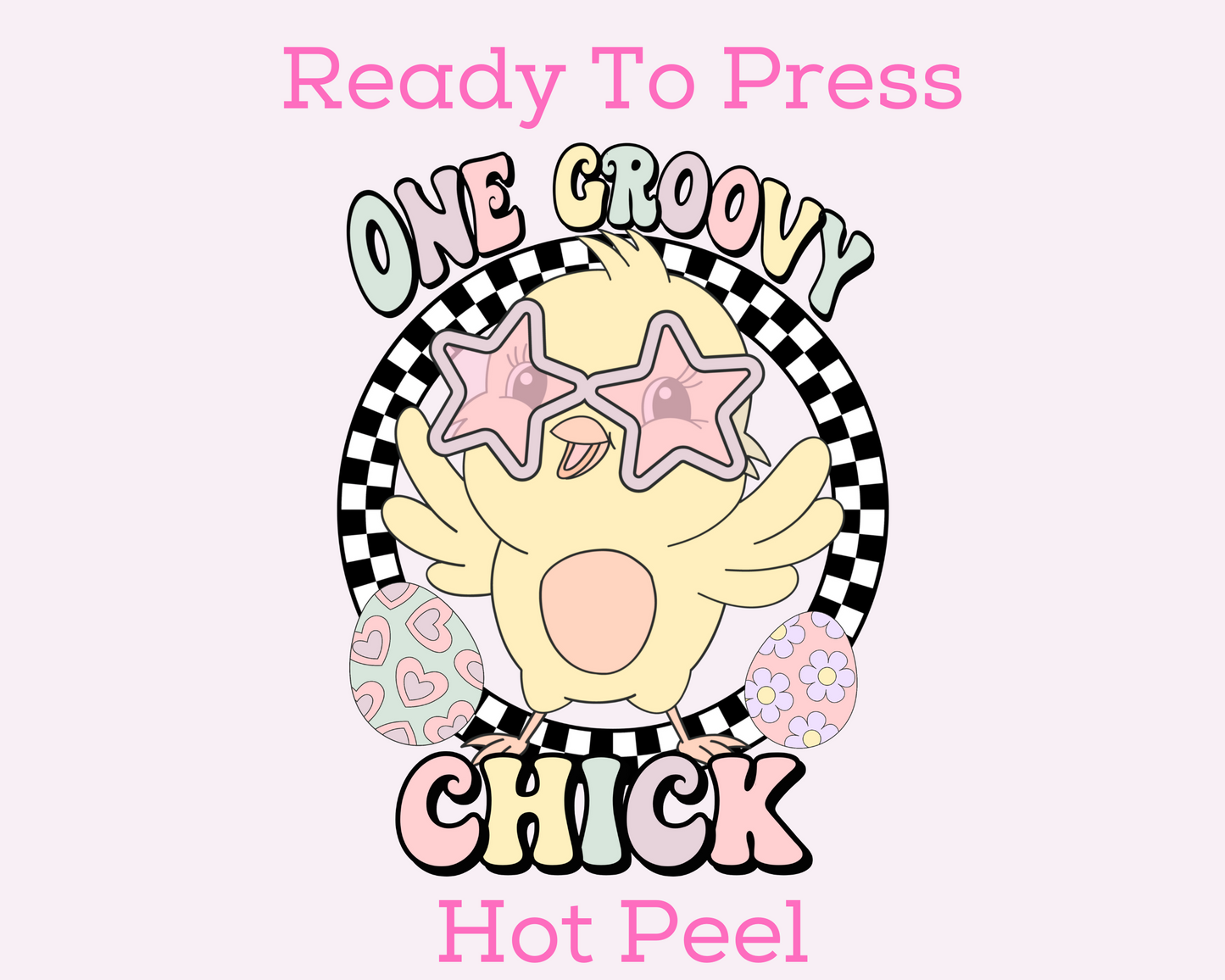 One Groovy Chick (Pastel) Easter DTF TRANSFER or UV DTF STICKER or UV DTF STICKER