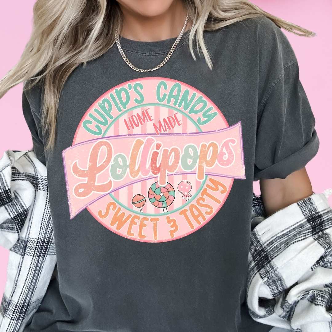 Cupid's Retro Candy Lollipops Valentine's Day DTF TRANSFER