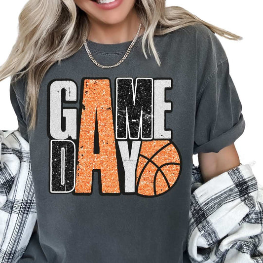 Faux Sequins Basketball Game Day DTF TRANSFER or UV DTF STICKER