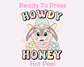 Howdy Hunny Pastel Bunny Easter Western DTF TRANSFER or UV DTF STICKER or UV DTF STICKER