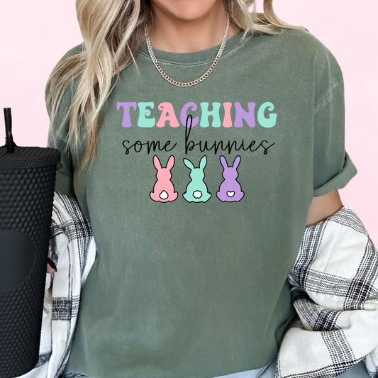 Teaching Some Bunnies (Three) Easter Teacher DTF TRANSFER or UV DTF STICKER or UV DTF STICKER