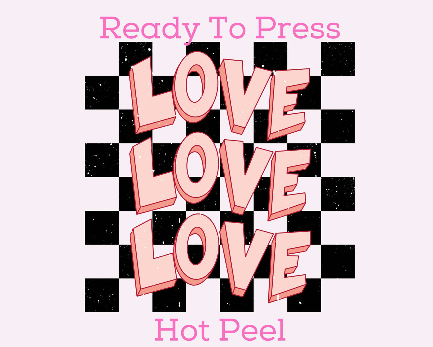 Checkered Love Valentine's Day DTF TRANSFER