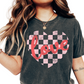 Love Checkered Heart (Distressed) Valentine's Day DTF TRANSFER