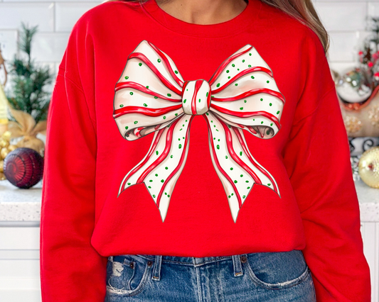 You Just found the cutest Christmas sweatshirt for the holiday season! This cozy Cake Bow Christmas Sweatshirt is perfect for kids and adult or a mommy and me matching Christmas sweatshirt