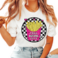 Fries Before Guys Checkered (Faux Sequins) Valentine's Day DTF TRANSFER