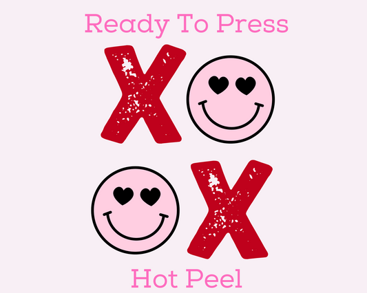 XOXO Happy (Distressed) Valentine's Day DTF TRANSFER or UV DTF STICKER