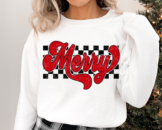 You Just found the cutest Christmas sweatshirt for the holiday season! This cozy Checkered Merry Christmas Sweatshirt is perfect for kids and Adults, for matching family sweatshirts or a mommy and me sweatshirt.