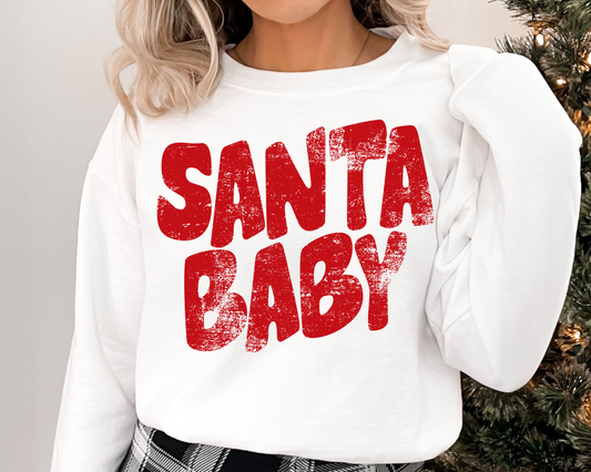 You Just found the cutest Christmas sweatshirt for the holiday season! This cozy Santa Baby Christmas Sweatshirt is perfect for kids and Adults, for matching family sweatshirts or a mommy and me sweatshirt.