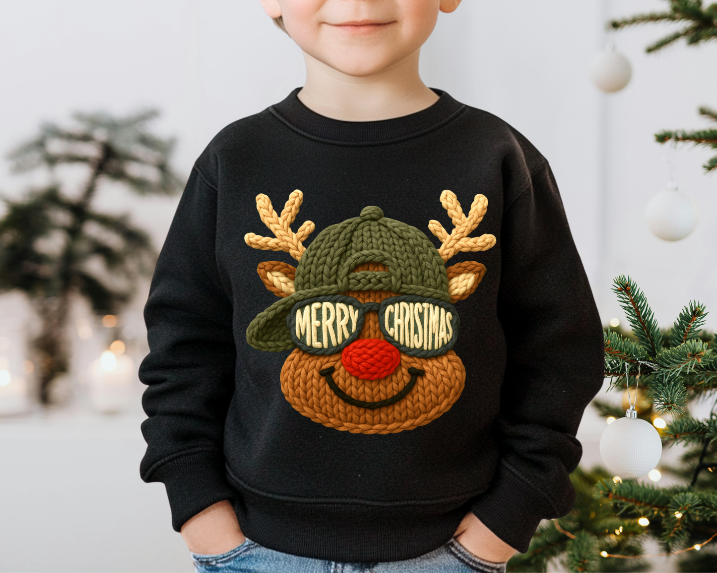 Faux Yarn Boy Reindeer 