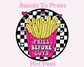Fries Before Guys Checkered (Faux Sequins) Valentine's Day DTF TRANSFER