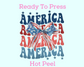 America Coquette Bow (Distressed) Patriotic DTF TRANSFER or UV DTF STICKER