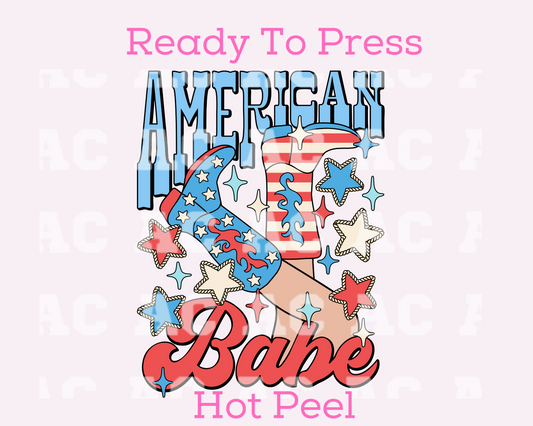 American Babe Boots DTF TRANSFER or UV DTF STICKER