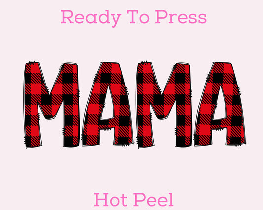 Mama Red Buffalo DTF TRANSFER or UV DTF STICKER or UV DTF STICKER DECAL