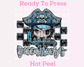 Checkered Buccaneers Faux Embroidery School Mascot DTF TRANSFER or UV DTF STICKER