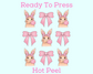 Bunnies & Bows Coquette Bow Easter DTF TRANSFER or UV DTF STICKER or UV DTF STICKER