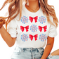 Fireworks & Coquette Bows 4th of July Coquette DTF TRANSFER or UV DTF STICKER