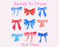 Patriotic Coquette Bow 4th of July DTF TRANSFER or UV DTF STICKER