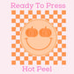 Checkered Pumpkin (Orange) DTF TRANSFER or UV DTF STICKER DECAL
