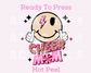 Cheer Mom Smiley DTF TRANSFER or UV DTF STICKER