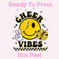 Yellow Cheer Vibes DTF TRANSFER or UV DTF STICKER
