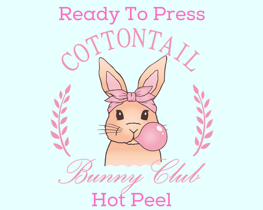 Cottontail Bunny Club Easter DTF TRANSFER or UV DTF STICKER