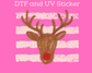 Cream Stripes Reindeer Christmas DTF TRANSFER