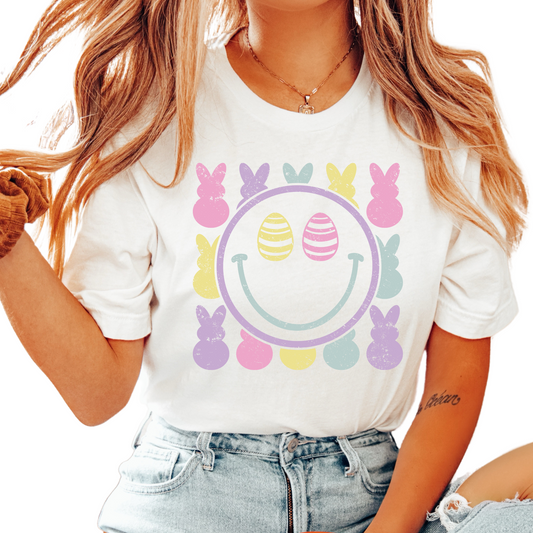 Easter Smiley (Peep Collage) Easter DTF TRANSFER or UV DTF STICKER