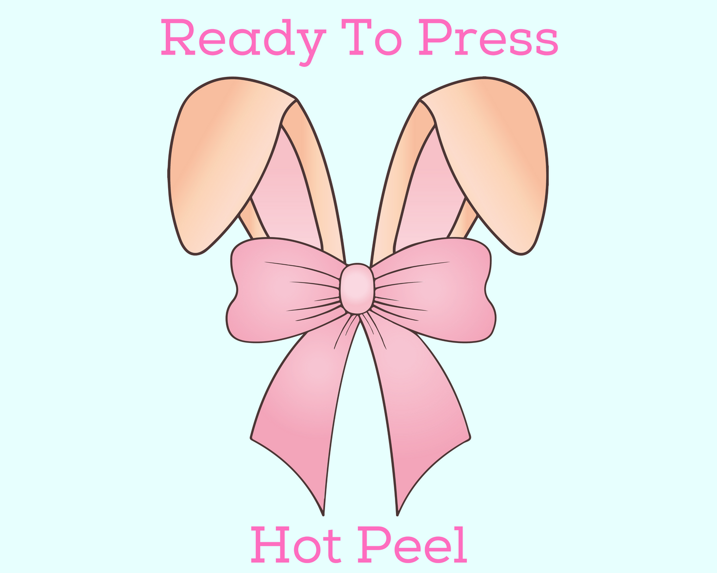 Coquette Bow Bunny Ears Easter DTF TRANSFER