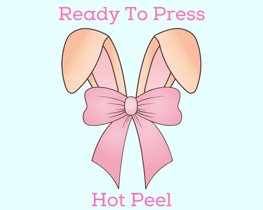 Coquette Bow Bunny Ears Easter DTF TRANSFER
