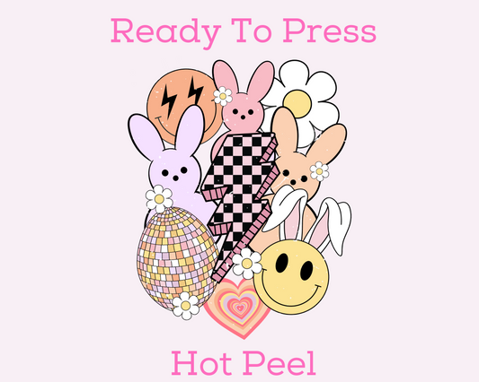 Pastel Easter Collage DTF TRANSFER or UV DTF STICKER or UV DTF STICKER