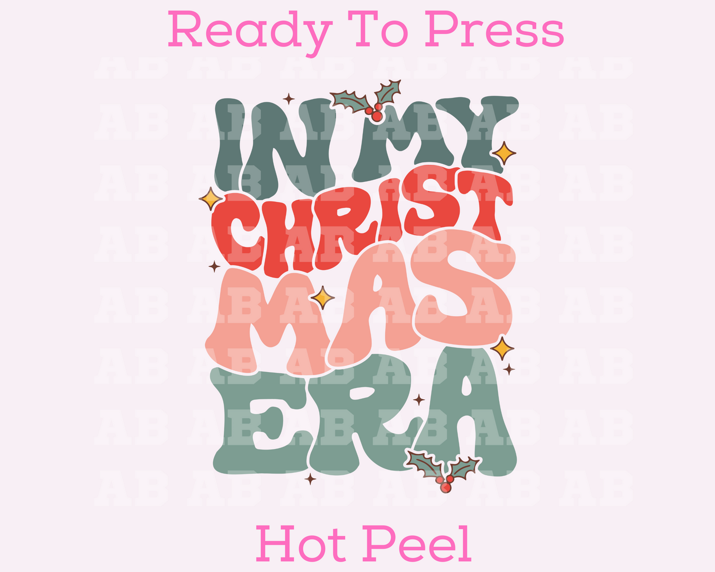 Retro In My Christmas Era Christmas DTF TRANSFER  or UV DTF STICKER