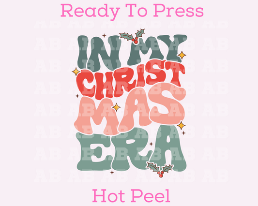 Retro In My Christmas Era Christmas DTF TRANSFER or UV DTF STICKER