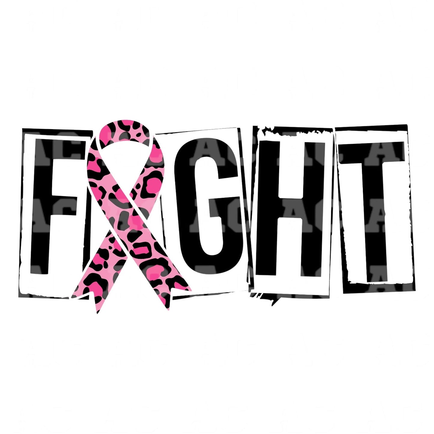 Pink Leopard Fight Ribbon DTF TRANSFER or UV DTF STICKER DECAL