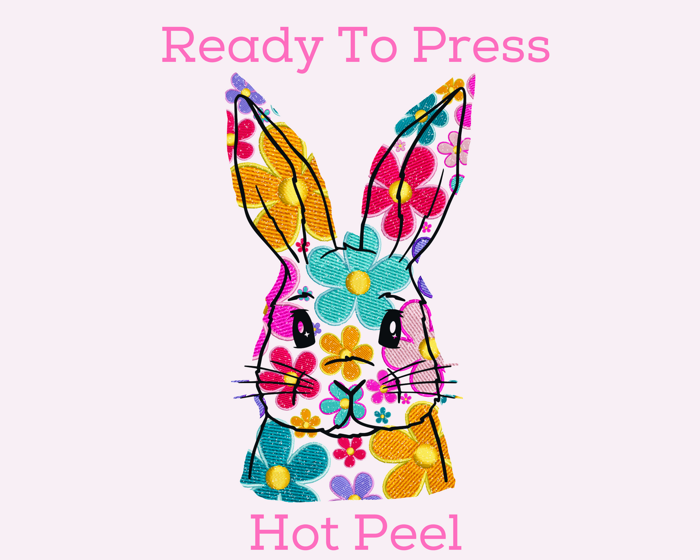 Floral Easter Bunny Easter DTF TRANSFER