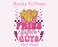 Fries Before Guys Pink (Checkered) Valentines Day DTF TRANSFER