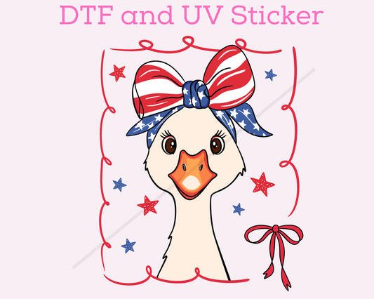 Girl Goose Patriotic DTF TRANSFER