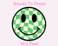 Green Checkered Happy Face St. Patrick's Day DTF TRANSFER or UV DTF STICKER