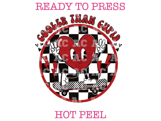 Cooler Than Cupid Boy Checkered Valentine's Day DTF TRANSFER