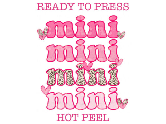 Mini (Pink) Valentines Day DTF TRANSFER or UV DTF STICKER