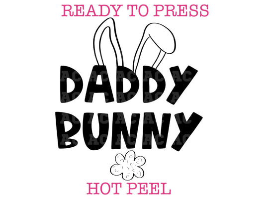 Daddy Bunny (Black) Easter DTF TRANSFER