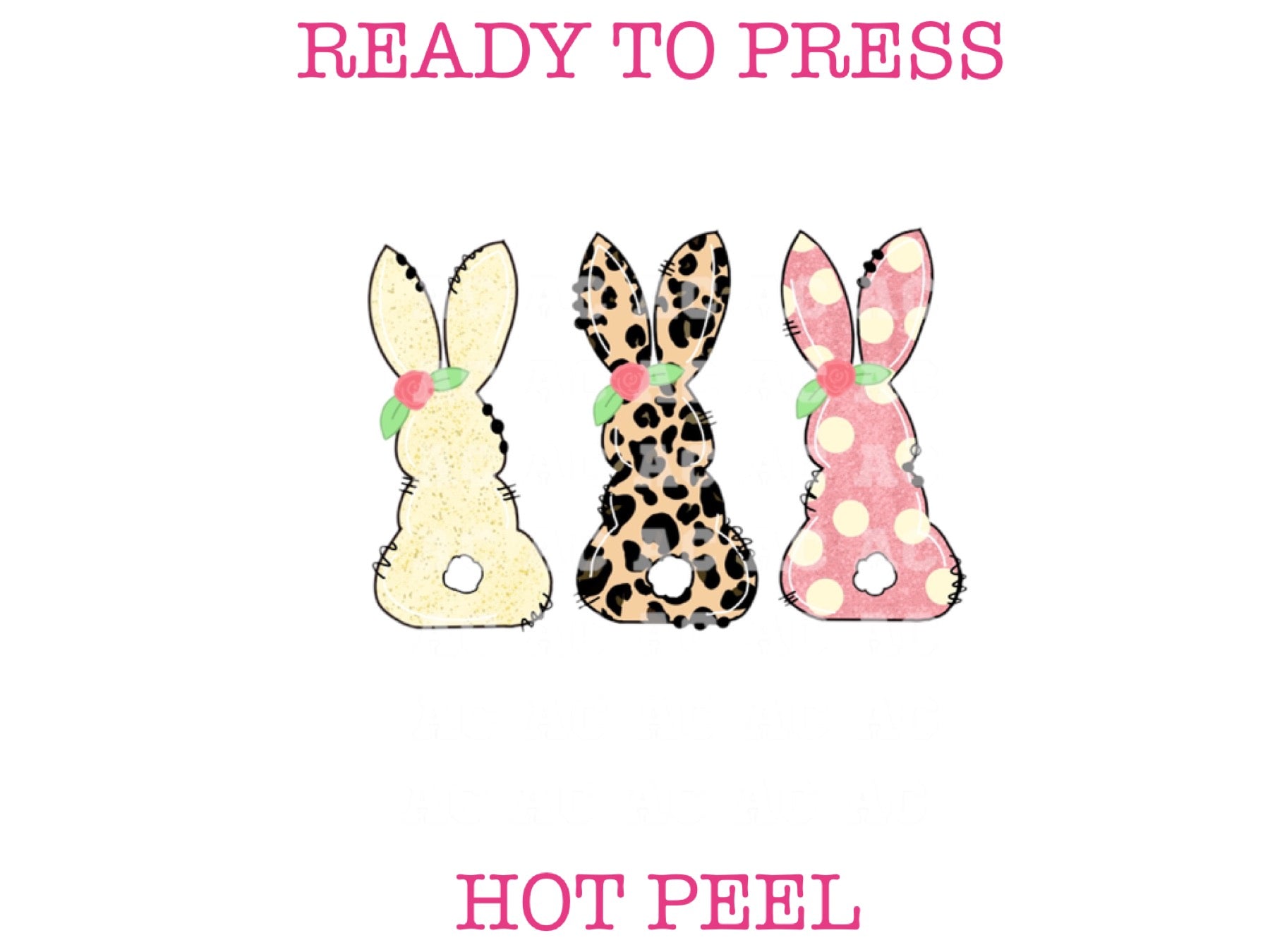 Bunny Trio (Leopard) Easter DTF TRANSFER
