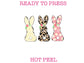 Bunny Trio (Leopard) Easter DTF TRANSFER