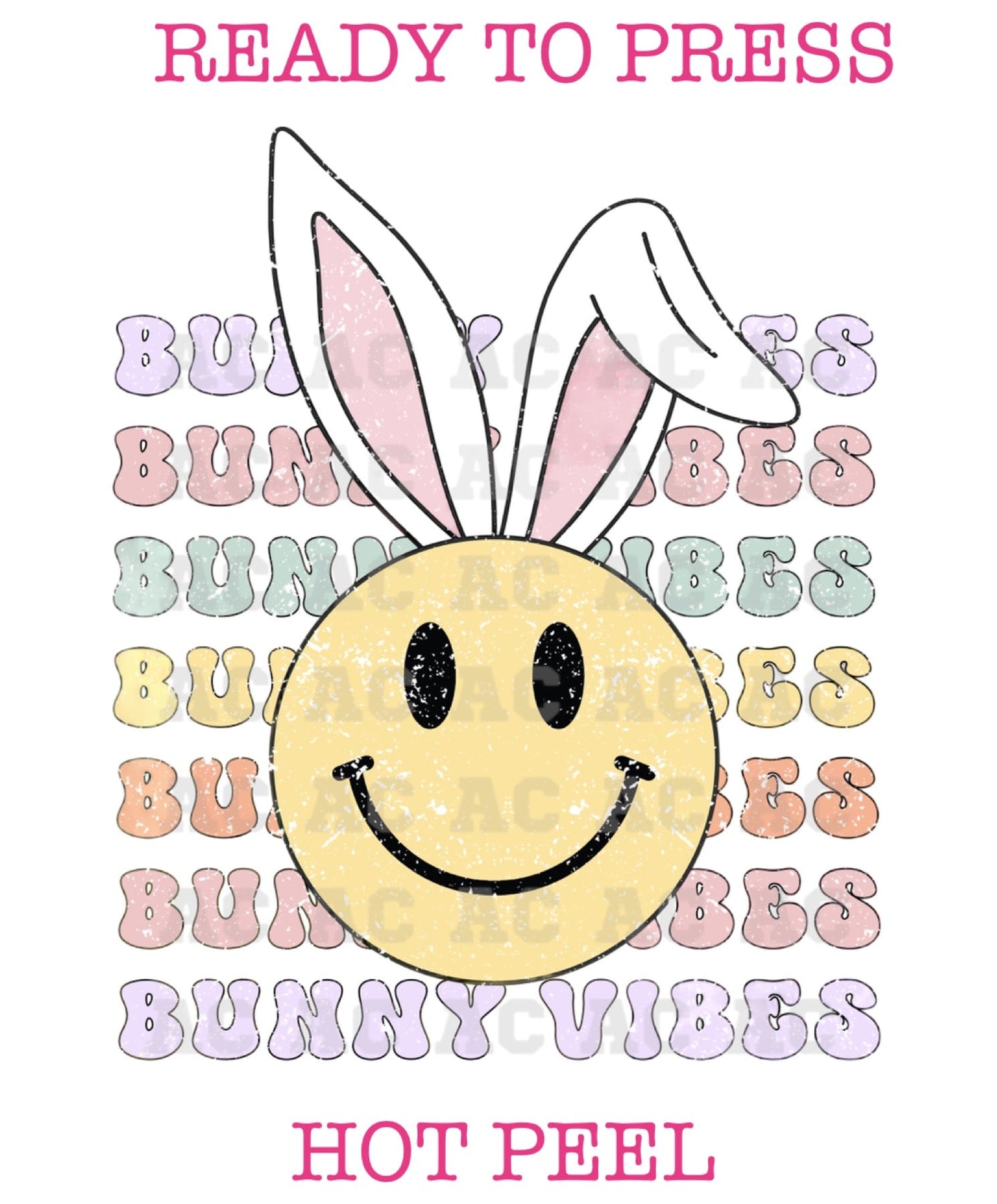 Happy Bunny Vibes Easter DTF TRANSFER