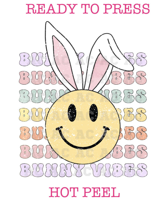 Happy Bunny Vibes Easter DTF TRANSFER