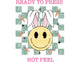 Happy Bunny Checkered Easter DTF TRANSFER
