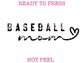 Baseball Script Mom (Black) DTF TRANSFER or UV DTF STICKER