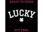 Lucky (White) St. Patrick's Day DTF TRANSFER or UV DTF STICKER DECAL
