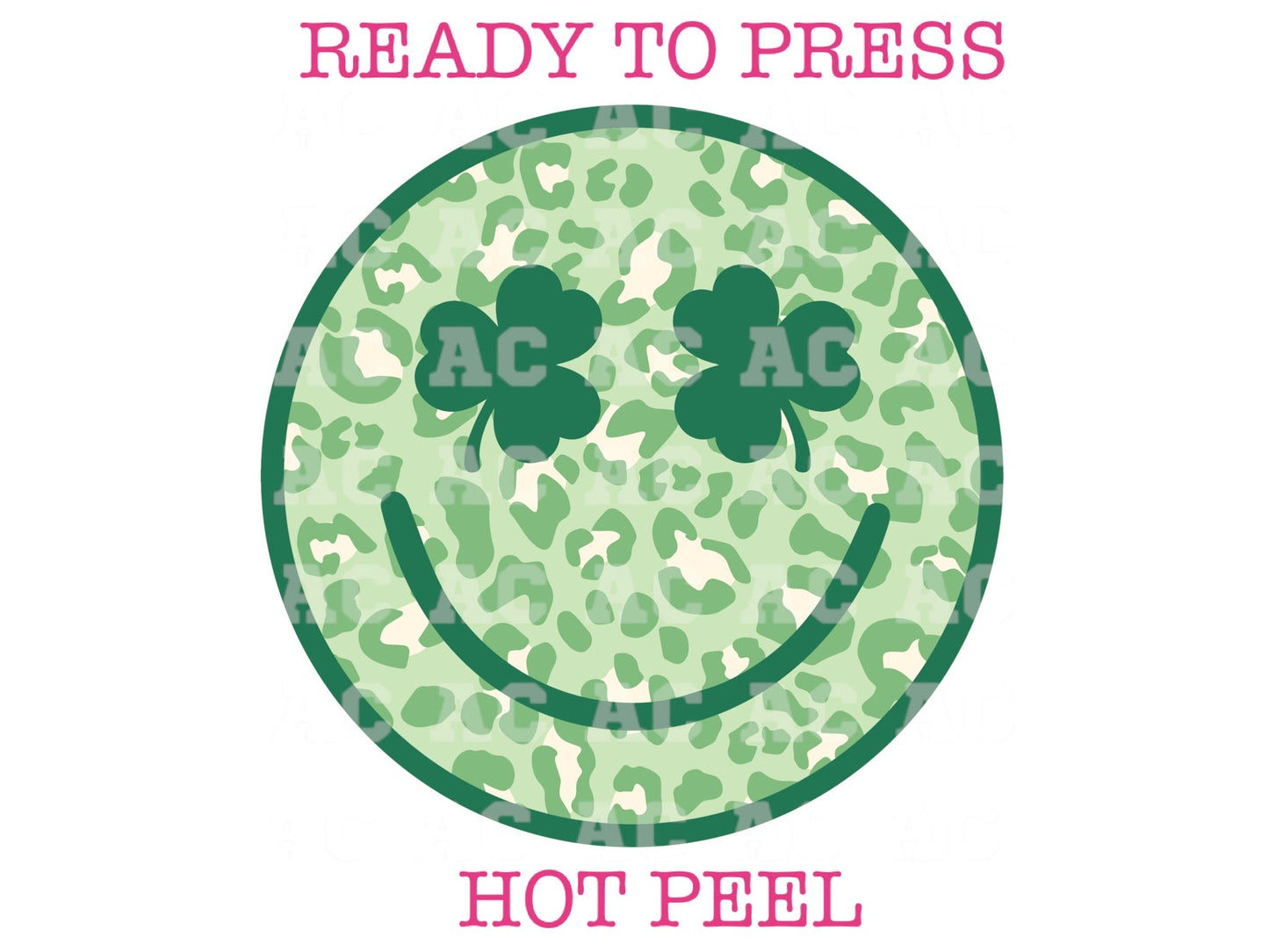 Clover Happy Face St. Patrick's Day DTF TRANSFER